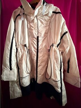 FP Movement by Free People Cream and Black Hooded Anorak
